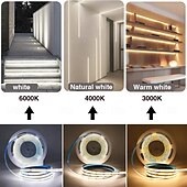 זול אורות COB Strip-cob led רצועת אורות dc 12v 320 דיודות cob גמיש led בר סרט סרט ליניארי לעיצוב החדר 1m/2m/3m/4m/5m
