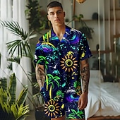 baratos Plantas e Flores Tropicais-Homens Ananás Coqueiro Sol Calção Justo de Natação Shorts de Natação Bermuda de Surf Cintura Média Moda Roupa de rua Designer Casual Diário Feriado Bolsos Com Cordão Cintura elástica Designer Roupa
