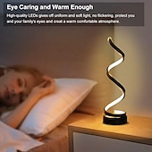 abordables Lámparas de mesa-Lámpara de mesa en espiral LED, moderna y sencilla, luz nocturna junto a la cama, tricolores, regulable, alimentada por USB, ambiente creativo, lámpara de escritorio, hogar, dormitorio, oficina,
