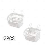 economico Organizzazione spazi-Cestino da appendere in plastica con gancio girevole da 2 pezzi: contenitore da doccia portatile per bagno, cucina e dormitorio, organizer salvaspazio