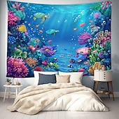 cheap Animal Tapestries-Wall Tapestry Art Decor Blanket Curtain Picnic Tablecloth Hanging Home Bedroom Living Room Dorm Decoration Animal Fish Underwater World