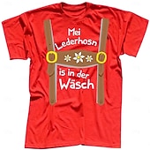 abordables Ropa Gráfica-T-Shirt Lederhosen Estampado bávaro Alemán Camiseta Clásico Estilo callejero para Hombre Unisexo Adulto Estampado en caliente  para Carnaval Cerveza Oktoberfest Fiesta Casual Diario