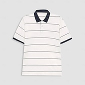 お買い得  メンズエリートポロ-男性用 カジュアル スポーツ ラペル 半袖 ハワイアン ビーチスタイル グラフィック 船 ボタン 夏 ネイビーブルー