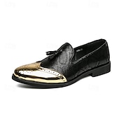 preiswerte Halbformell-Herren Loafer &amp; Slip On Bullock Schuhe Abendschuhe Quasten-Müßiggänger Metallische Schuhe Wanderschuhe Geschäftlich Party &amp; Abend PU Atmungsaktiv Körpergröße erhöhen Komfortabel Gold