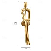 Недорогие Статуи-Золотая статуя, украшения для дома для гостиной, декор полки, современный декор книжной полки, статуэтки, настольная скульптура, декор стола