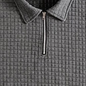cheap Men&#039;s Basic Tees sets-Men&#039;s Waffle Henley Shirt T-shirt Suits Tracksuit Tennis Shirt Short Sleeves Polo Collar Summer Solid Color Drawing Gymnatics Casual Zipper 2 Piece Vacation Daily Wear Activewear Army Green Black