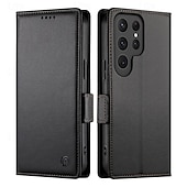 voordelige Samsung-hoesje-Telefoonhoesje voor Samsung Galaxy A55 A35 A25 A15 5G A54 A34 A14 A73 A53 A33 A23 A13 A72 A52 A32 A22 A12 S25 Ultra Achtercover met Standaard Houder Magnetische Kaartsleuf Retro TPU PU Leer