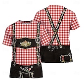 olcso pólók-Októberi fesztivál bajor Póló lederhosen 3D Grafikus Kompatibilitás Férfi Felnőttek Farsang Októberi fesztivál 3D nyomtatás Parti Alkalmi / Napi