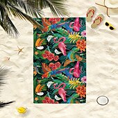 cheap Beach Towel Sets-100% Beach Towel Summer Tropical Palm Leaves Flamingo Oversized Beach Towel Soft and Quick-drying Bathroom Towel Super Absorbent Large Swim Towel for Teens Adults, Quick-Dry, Soft Lightweight, Versatile for Travel, Bath and Pool