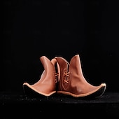 cheap Footwear-Vintage Medieval Renaissance Shoes Boots Flat Jazz Boots Fairy Ranger Elven Fancy Dress Men's Women's Celtic Pirate Fantasy Halloween Carnival Masquerade Casual Daily LARP Ren Faire Adults' Shoes