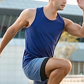 cheap Running Tee &amp; Tank Tops-Men&#039;s Workout Tank Top Running Tank Top Gym Tank Top Sleeveless Vest / Gilet Casual Athleisure Breathable Quick Dry Soft Gym Workout Running Walking Sportswear Activewear Solid Colored Black White