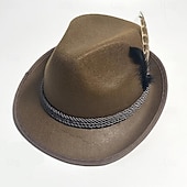 economico Uomini-Oktoberfest Cappello tirolese Cappello alpino Bavarese Tedesco Monaco di Baviera Prati Per uomo Panno in stile tradizionale