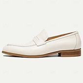 abordables Mocassins en cuir de qualité supérieure-Homme Mocassins et Slip On Imprimer des chaussures Maillots de bain Cuir Cuir de vachette pleine fleur italien Confortable Antidérapantes Mocassins Beige