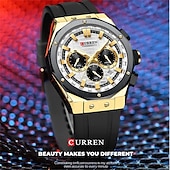 お買い得  クォーツ腕時計-CURREN メンズ クォーツ 時計 アウトドア ファッション カジュアル 腕時計 輝く カレンダー 防水 装飾 シリコン ゲル 時計