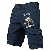 economico pantaloncini cargo stampati da uomo-Per uomo Alfabetico Aquila Bandiera americana Pantaloncini modello cargo Vita normale Sportivo Di tendenza Originale Esterno Sportivo Informale 6 Tasche progettista Abbigliamento