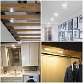 ieftine lumini de noapte cu senzor-Set de lumini de noapte cu senzor de mișcare cu led 3 buc, lumină cu senzor dulap dulap cu 6 LED-uri, iluminare automată cu infraroșu activată cu baterie alimentată pentru un loc nou dulap, dulap, scară, dormitor, coridor, toaletă, dulap