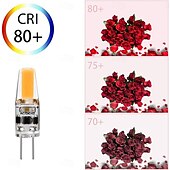 abordables Ampoules LED double broche-10 ampoules LED G4 à double broche 2 W équivalent à 20 W T3 JC type bi-pin G4 base ampoule halogène AC/DC 12 V lumière du jour blanc 6000 K G4 ampoule pour plafonnier sous armoire, camping-car,