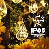 זול מופעל באמצעות אנרגיה סולארית-אור חבל שמש חיצוני קמפינג נורת מחרוזת אורות 16 led 8 מצבים תאורה ip65 אור עמיד למים לחג המולד מסיבת חתונה חיצונית קישוט מרפסת גן