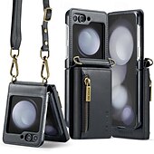 economico Cover Samsung-telefono Custodia Per Samsung Galaxy Z Flip 7 Z Flip 5 Z Flip 4 Z Flip 3 Copertura Posteriore con Supporto Magnetico Cerniera Retrò TPU PC Pelle PU