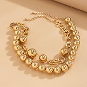 abordables Collares-Collar con perlas Perla Artificial Mujer Elegante Lujo Cuentas Boda Forma de Círculo Gargantillas Para Boda Fiesta