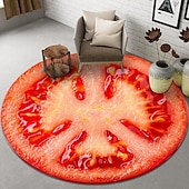 cheap Living Room &amp; Bedroom Rugs-Fruit Rug Floor Mat Non-Slip Round Area Rugs Kitchen Floor Mat Soft Carpet for Bedroom Livingroom Bedside