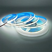 رخيصةأون أضواء شريطية من نوع COB-شريط إضاءة LED cob، شريط إضاءة LED خطي 5 متر، سطوع عالي مرن 12 فولت مصباح LED cob ra90 لغرفة النوم
