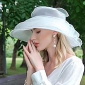 economico Cappelli per feste-cappelli di seta di ghiaccio eleganti in stile classico semplice con fiocco 1pc copricapo per feste / serate / tea party / occasioni speciali / ufficio  &amp;