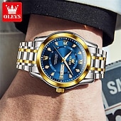 levne Quartz hodinky-OLEVS Muži Křemenný Módní Obchodní Wristwatch Svítící Kalendář Datum týden VODĚODOLNÝ Ocel Hodinky