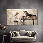 economico Ritratti-pittura a olio astratta per pianoforte fatta a mano su tela di arte della parete pianoforte pittura di arte arte della parete pciture per i musicisti pianista pittura a olio di opere d'arte pianoforte