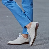 cheap Classic Dress Shoes-Stylish Men&#039;s White Dress Derby Shoes with Brogue Detailing - Ideal for Formal and Business Wear