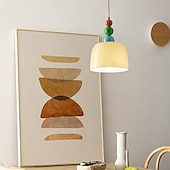 abordables Suspension-suspension led lumière 3 couleurs 19,5 cm 1 lumière créative en forme de chapeau lampe suspendue en verre abat-jour encastré plafonniers lustre de style minimaliste nordique étude de chevet chambre