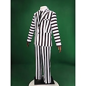 economico Orrore Classico-Succo di scarafaggio Halloween Abiti Completi &amp; Blazer Beetlejuice 2 Film horror Adulti Per uomo Carnevale Performance Feste Costumi di Halloween facili Vestirsi