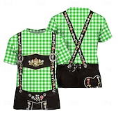 olcso pólók-Októberi fesztivál bajor Póló lederhosen 3D Grafikus Kompatibilitás Férfi Felnőttek Farsang Októberi fesztivál 3D nyomtatás Parti Alkalmi / Napi