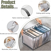 cheap Clothes Drawer Organizers-2/4pcs Jeans Compartment Storage Box Closet Clothes Drawer Mesh Separation Box Stacking Pants Drawer Divider Can Washed Home Organizer