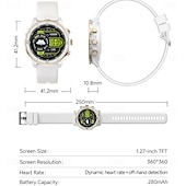 tanie Smartwatche-696 LC315B Inteligentny zegarek 1.27 in Inteligentny zegarek Bluetooth Krokomierz Powiadamianie o połączeniu telefonicznym Rejestrator snu Kompatybilny z Android iOS Damskie Męskie Odbieranie bez