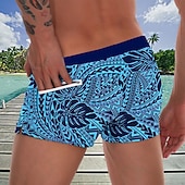 halpa Tropiikkikasvit ja kukat-Miesten Kasvit Trooppiset kasvit Uimahousut Uimashortsit Surffishortsit Keskivyötärö Muoti Havaijilainen Suunnittelija Surffaus Pyhäpäivä Hiekkaranta Kurenauha Tasku Joustava vyötärö Suunnittelija