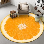 cheap Living Room &amp; Bedroom Rugs-Fruit Rug Floor Mat Non-Slip Round Area Rugs Kitchen Floor Mat Soft Carpet for Bedroom Livingroom Bedside