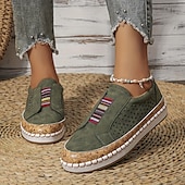 economico Slip-ons e mocassini da donna-scarpe casual slip-on bianche da donna – sneakers traspiranti in similpelle con finiture in sughero e fascia elastica per camminare, viaggiare e indossare ogni giorno