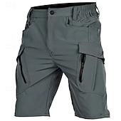 cheap Classic-Men&#039;s Tactical Shorts Cargo Shorts Zipper Pocket Plain Waterproof Breathable Outdoor Daily Going out Fashion Casual Black Green