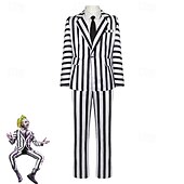 preiswerte Herrenkostüme-Beetlejuice Käfersaft Outfits Anzüge &amp; Blazer Festkleidung Cosplay Kostümparty Film Cosplay for Herren Erwachsene Halloween Karneval Leistung Maskerade