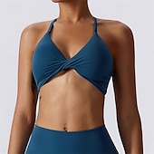 voordelige Sport bh&#039;s-Dames Lichte ondersteuning Sport bh&#039;s Running BH Open achterkant Gekruiste rug Goede top Gewatteerd Fitness Recreatiesport Hardlopen Ademend Lichtgewicht Zacht Zwart Roze Marine Blauw Effen