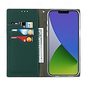 Недорогие Чехлы для iPhone-телефон Кейс для Назначение айфон 16 iPhone 15 Pro Max iPhone 14 13 12 11 Pro Max Plus Mini SE Кошелек для карт с ремешком на запястье Откидная подножка Разъем для карты Ретро Настоящая кожа ТПУ