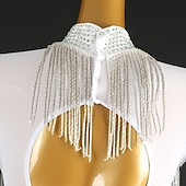 voordelige Latin danskleding-Latijnse dans Kleding Strass Kwastje Dames Prestatie Opleiding Lange mouw Hoog Spandex Tule