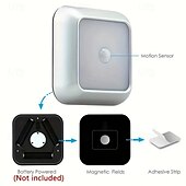 ieftine lumini de noapte cu senzor-Set de lumini de noapte cu senzor de mișcare cu led 3 buc, lumină cu senzor dulap dulap cu 6 LED-uri, iluminare automată cu infraroșu activată cu baterie alimentată pentru un loc nou dulap, dulap, scară, dormitor, coridor, toaletă, dulap