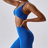 voordelige Sport bh&#039;s-Dames Lichte ondersteuning Sport bh&#039;s Running BH Open achterkant Gekruiste rug Goede top Gewatteerd Fitness Recreatiesport Hardlopen Ademend Lichtgewicht Zacht Zwart Roze Marine Blauw Effen