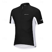 voordelige Herenjassen &amp; Gilets-Gelukkig Voor heren Wielrenshirt Korte mouw Fietsen Shirt met 3 achterzakken Bergracen Ademend Sneldrogend Anatomisch ontwerp Lampenkatoen Zwart Wit Rood Sport Kleding