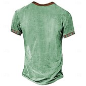 preiswerte Ethnischer Stil-Herren Grafik Stammes Henley Hemd Kurzarm 3D-Druck Mode Designer Basic Täglich Sommer Hellblau Grün Khaki Stehkragen Henley T-Shirt