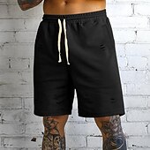 baratos Shorts de moletom-Homens Shorts de moletom Calção Shorts de verão Bolsos Com Cordão Cintura elástica Tecido Conforto Curto Esportes Diário Para Noite Moda Casual Preto Verde Micro-Elástica