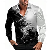 Men's Satin Shirt Dress Shirt Button Up Shirt Formal Daily Black Purple Orange Light Blue Long Sleeve Turndown Summer Spring Clothing Apparel Buttons 8