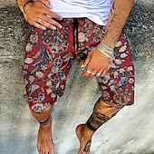 billiga Vardagsshorts-Herr Shorts Sommarshorts Beach Shorts Elastisk midja Mönster Grafiska tryck Utomhus Knelängd Dagligen Strand Hawaiisk Designer 1 2 Microelastisk